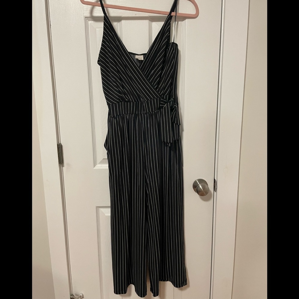 Pin stripe, stretchy, jumpsuit
